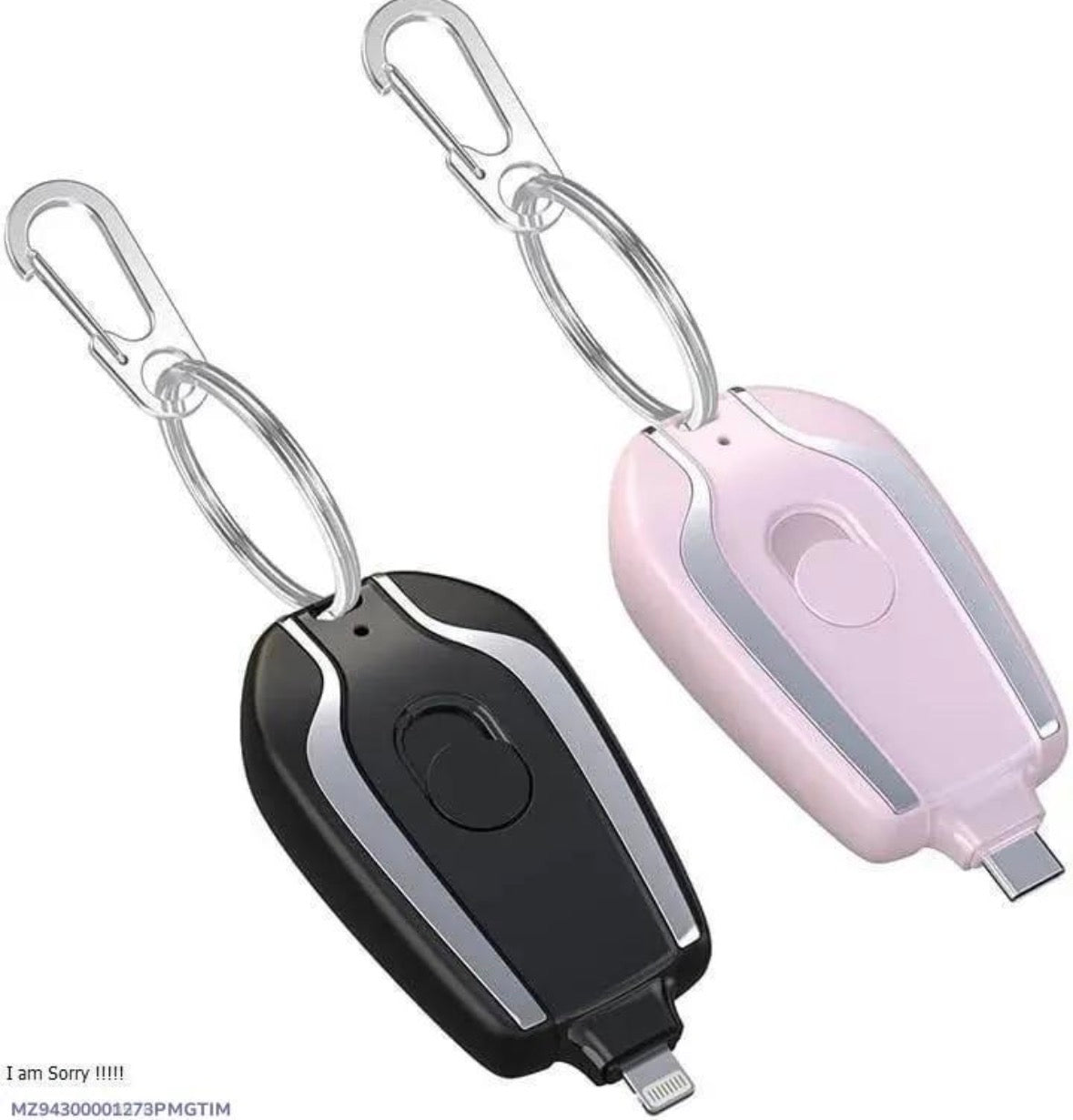 2-in-1 Rechargeable Mini Keychain Phone Charger