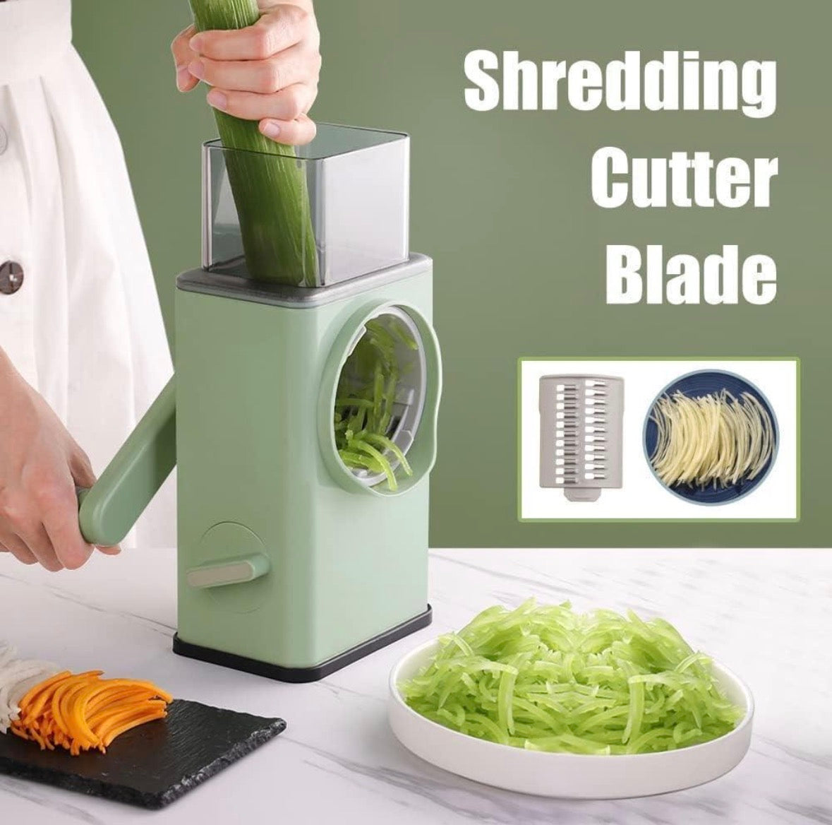 3-in-1 Manual Rotary Vegetable Slicer & Cheese Grater