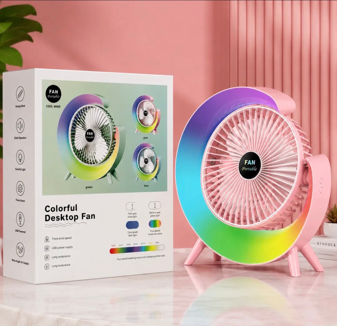 Portable Foldable USB Rechargeable Storage Fan